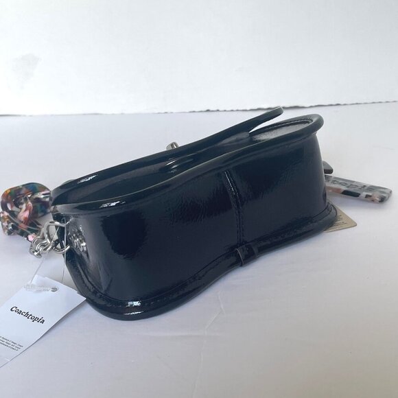Coach Mini Wavy Dinky Bag Crinkle Patent Coachtopia Black Leather CQ853 - Picture 10 of 14